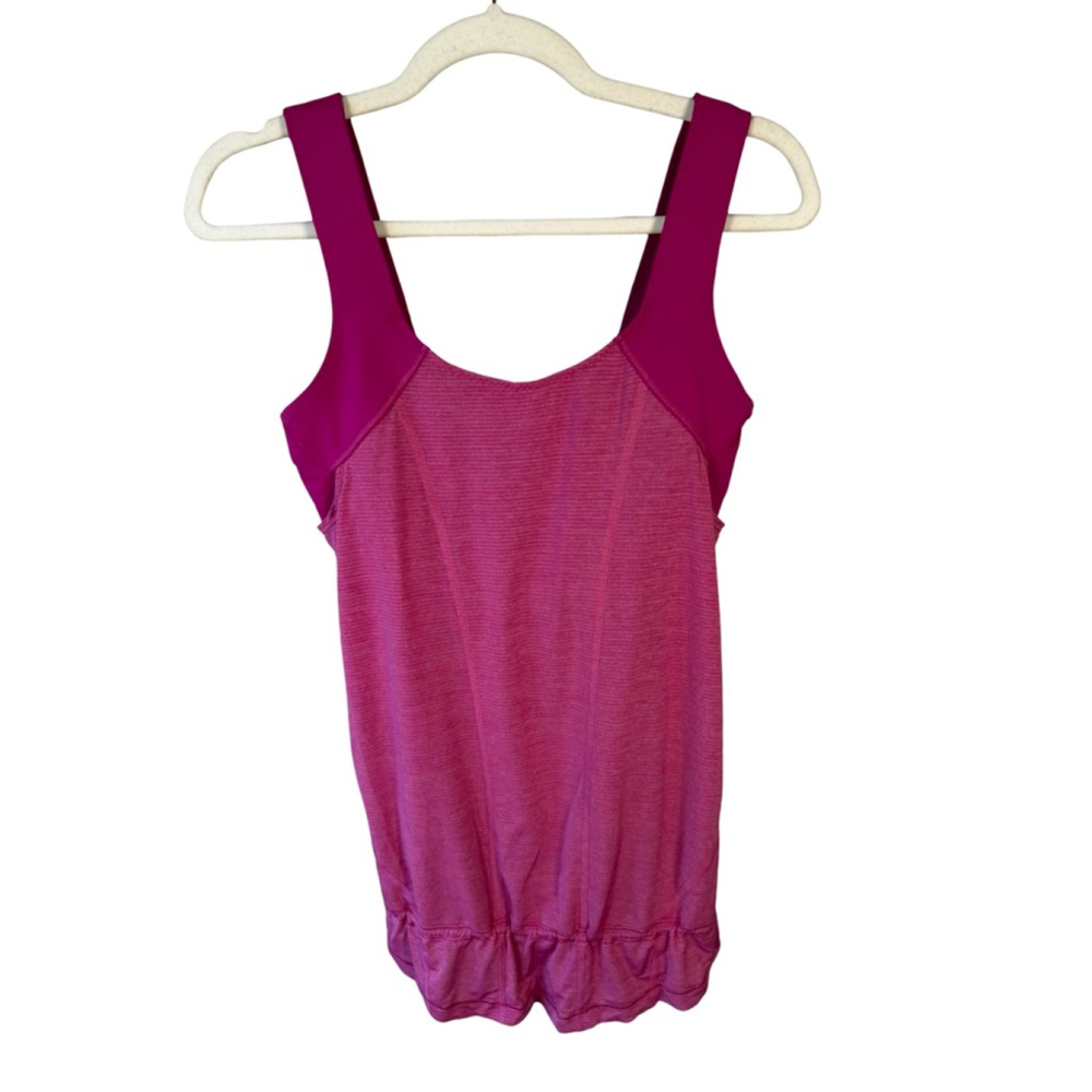 Lululemon Run For Your Life Pink Athletic Tank Top Size 8 Built in Bra Active